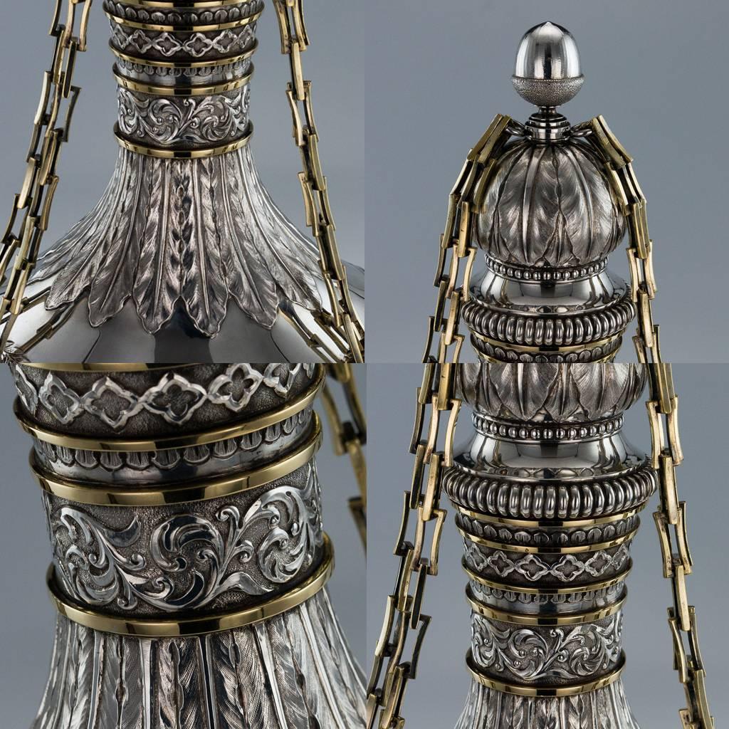 Stunning 20th Century Monumental Solid Silver Pilgrim Flask, Edward Barnard 1