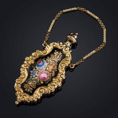 19th Century Rare Swiss 18-Karat Gold & Enamel Scent Bottle, Bautte & Moynier