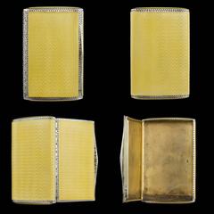 Antique Art Deco Solid Silver and Guilloche Enamel Cigarette Case, circa 1903