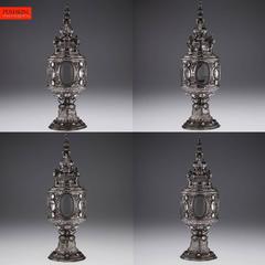 Antique Renaissance Style Solid Silver & Rock Crystal Cup and Cover, circa 1870