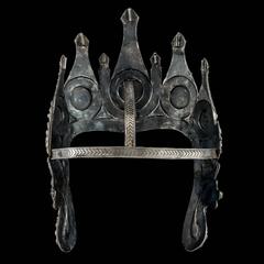 Antique 19th Century Thai Solid Silver & Gem Set Dancers Head-Dress, circa 1890