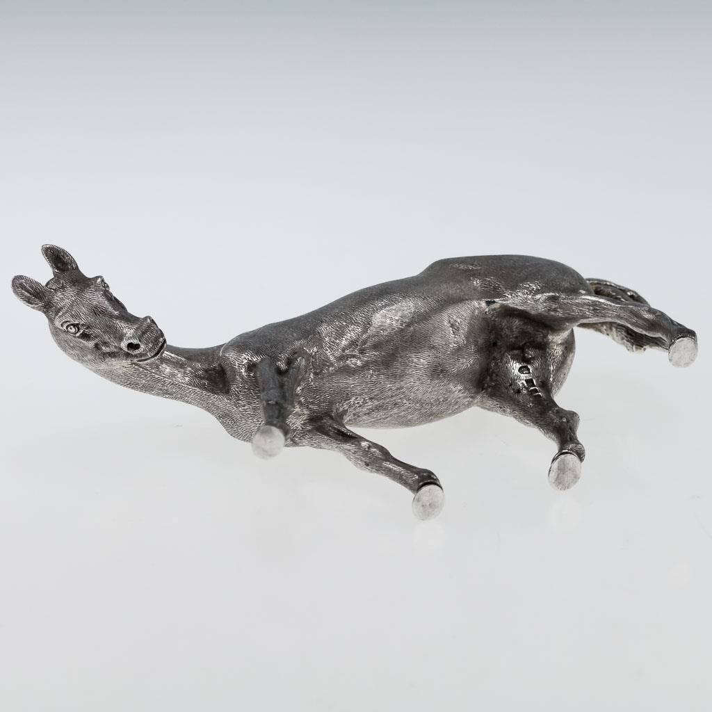 Sterling Silver Stunning 20th Century Solid Silver Model of a Horse, London, circa 1983