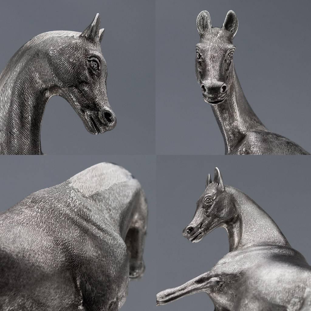 Stunning 20th Century Solid Silver Model of a Horse, London, circa 1983 3