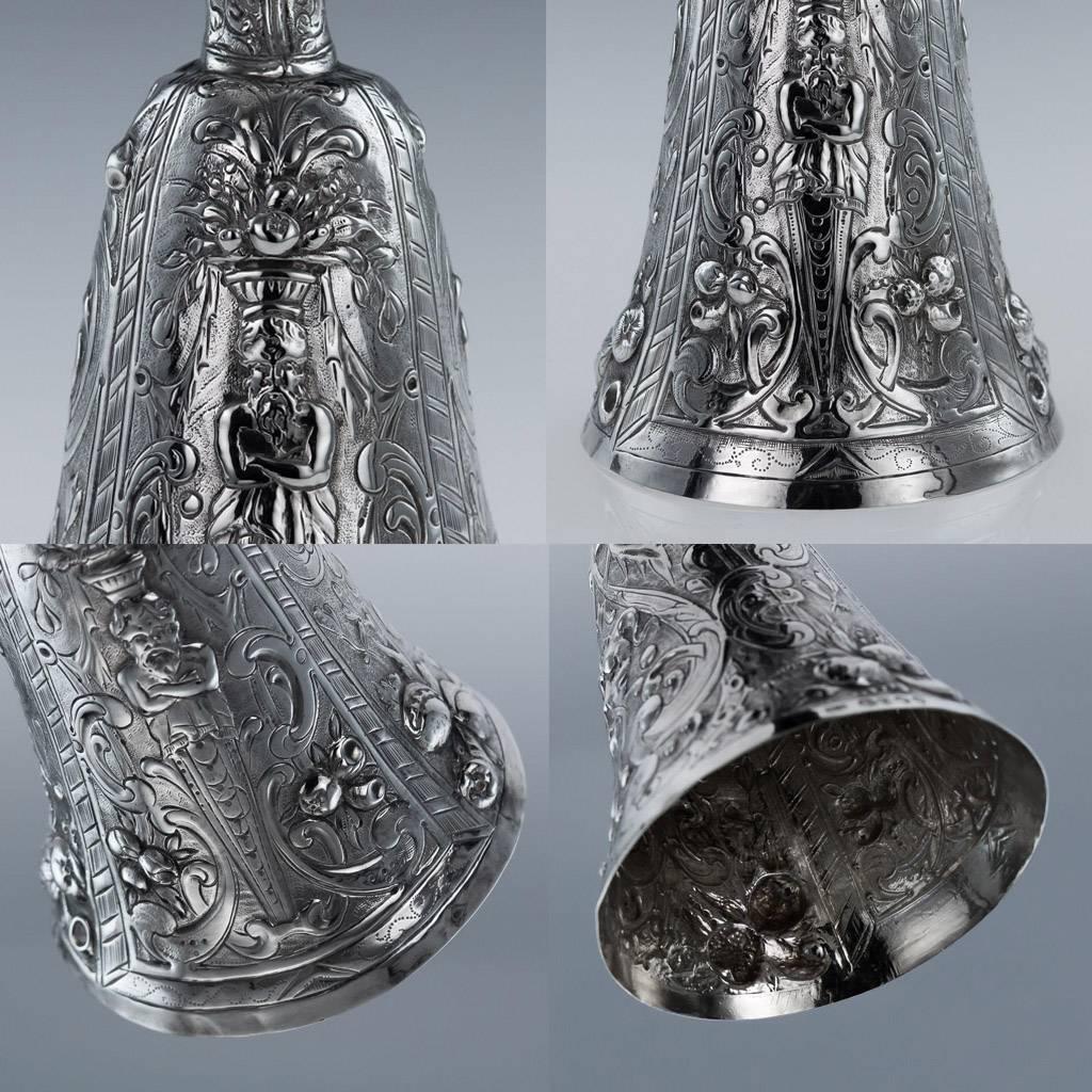 Antique German Neresheimer Solid Silver Pair of Wager Cups, London, circa 1891 1