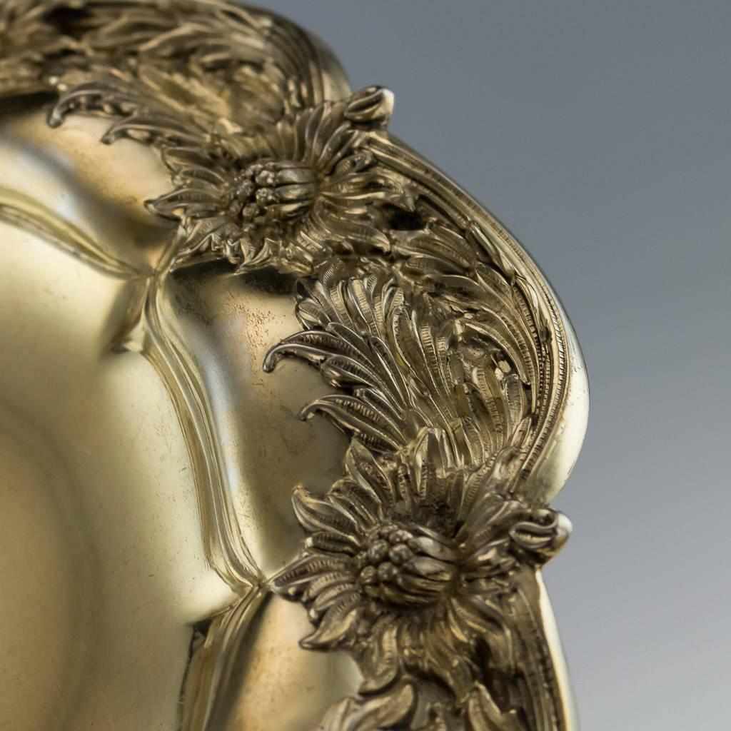 Antique 19th Century, American Tiffany & Co Solid Silver Chrysanthemum Tazzas 3