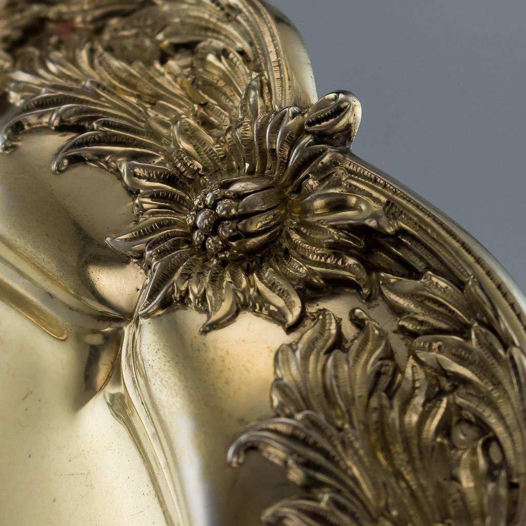 Antique 19th Century, American Tiffany & Co Solid Silver Chrysanthemum Tazzas 5