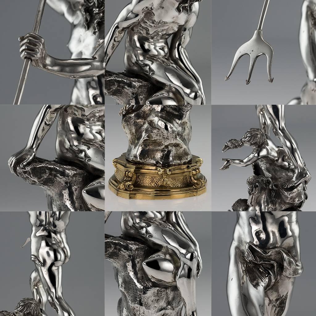 Antique Italian Eugenio Avolio Solid Silver Sculptures, Naples, circa 1930 4