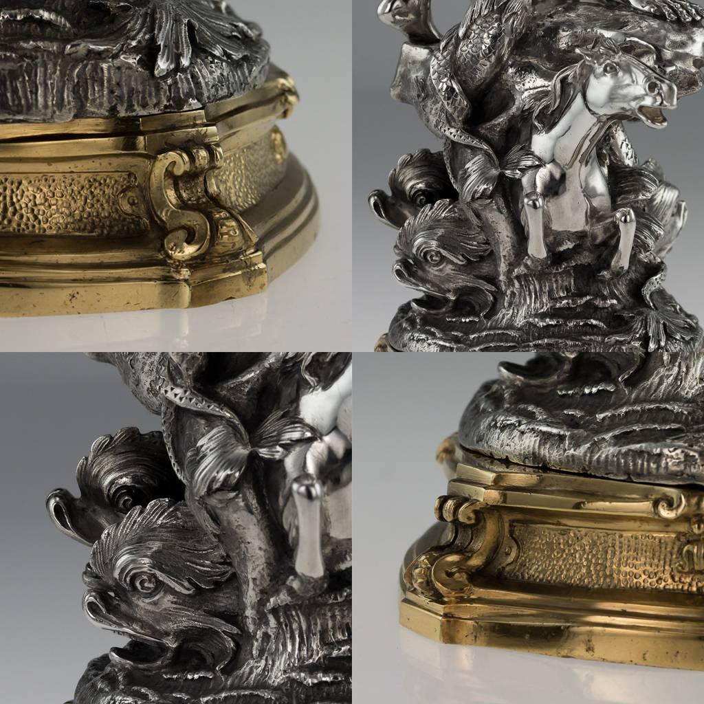 Antique Italian Eugenio Avolio Solid Silver Sculptures, Naples, circa 1930 3