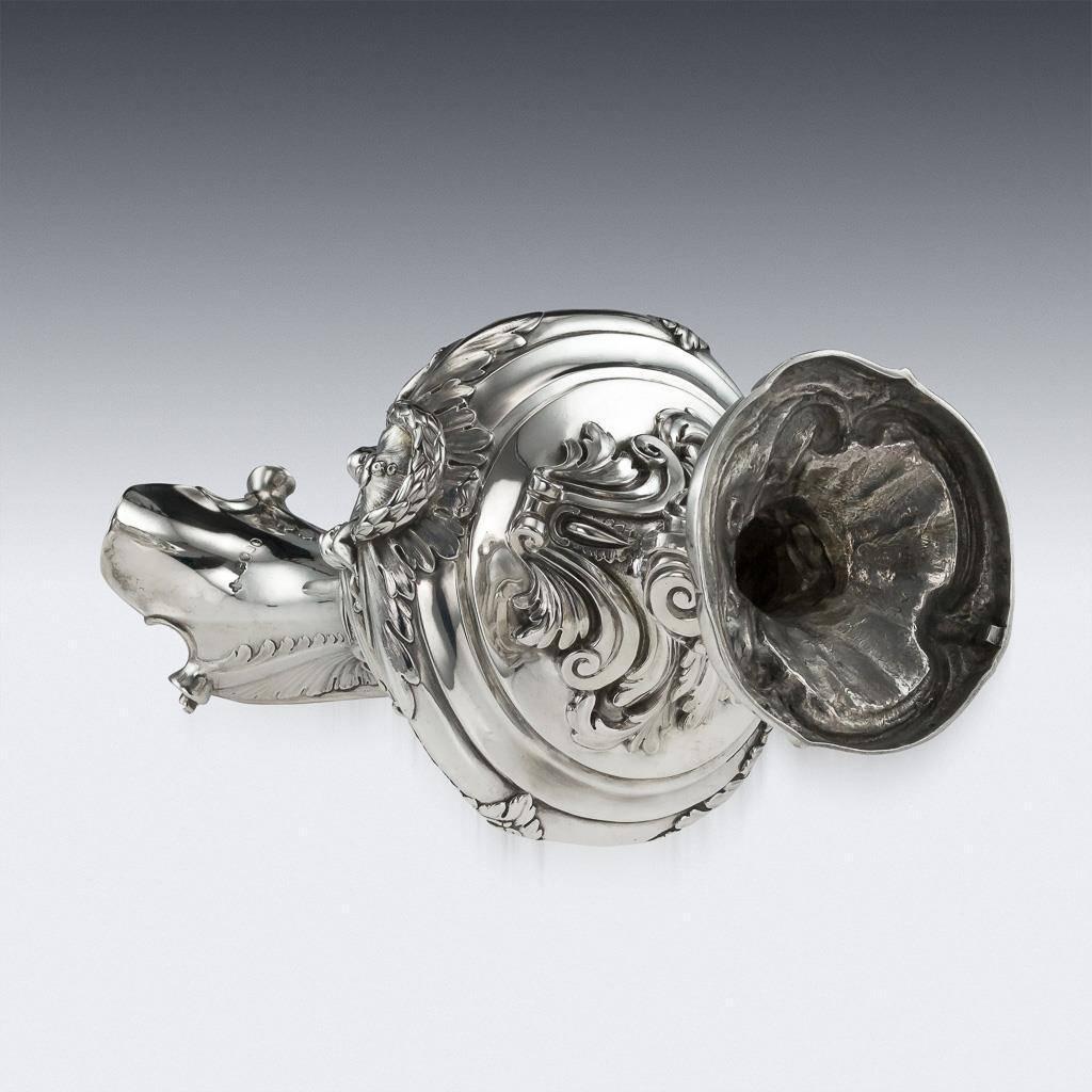 Sterling Silver Antique 19th Century Victorian Exceptional Solid Silver Ewer, Barnards