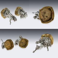 Sculptures italiennes du 20ème siècle en argent massif d'Eugenio Avolio, Naples, datant d'environ 1930