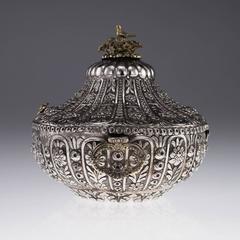 19th Century Ottoman Empire Silver Massive Jewellery Box, Turkey, circa 1890