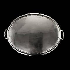 19th Century Victorian Solid Silver Large Tray, Robert Garrard, circa 1845