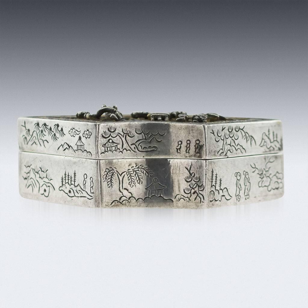 18th Century and Earlier Antique 18th Century Rare Chinese Kangxi Solid Silver-Gilt Box, circa 1700