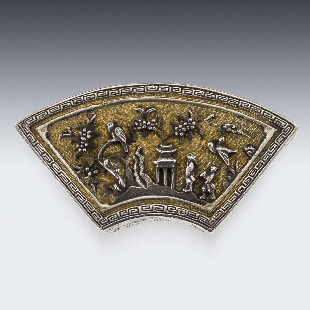 Antique 18th Century Rare Chinese Kangxi Solid Silver-Gilt Box, circa 1700 1