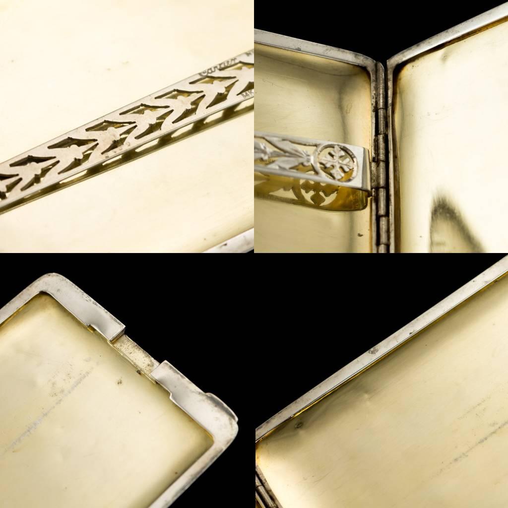20th Century Cartier Art Deco 14-carat Gold & Silver Cigarette Case, circa 1920 4