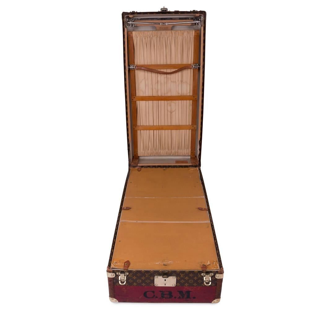 20th Century Rare Louis Vuitton Woven Canvas Wardrobe Trunk, circa 1930 2