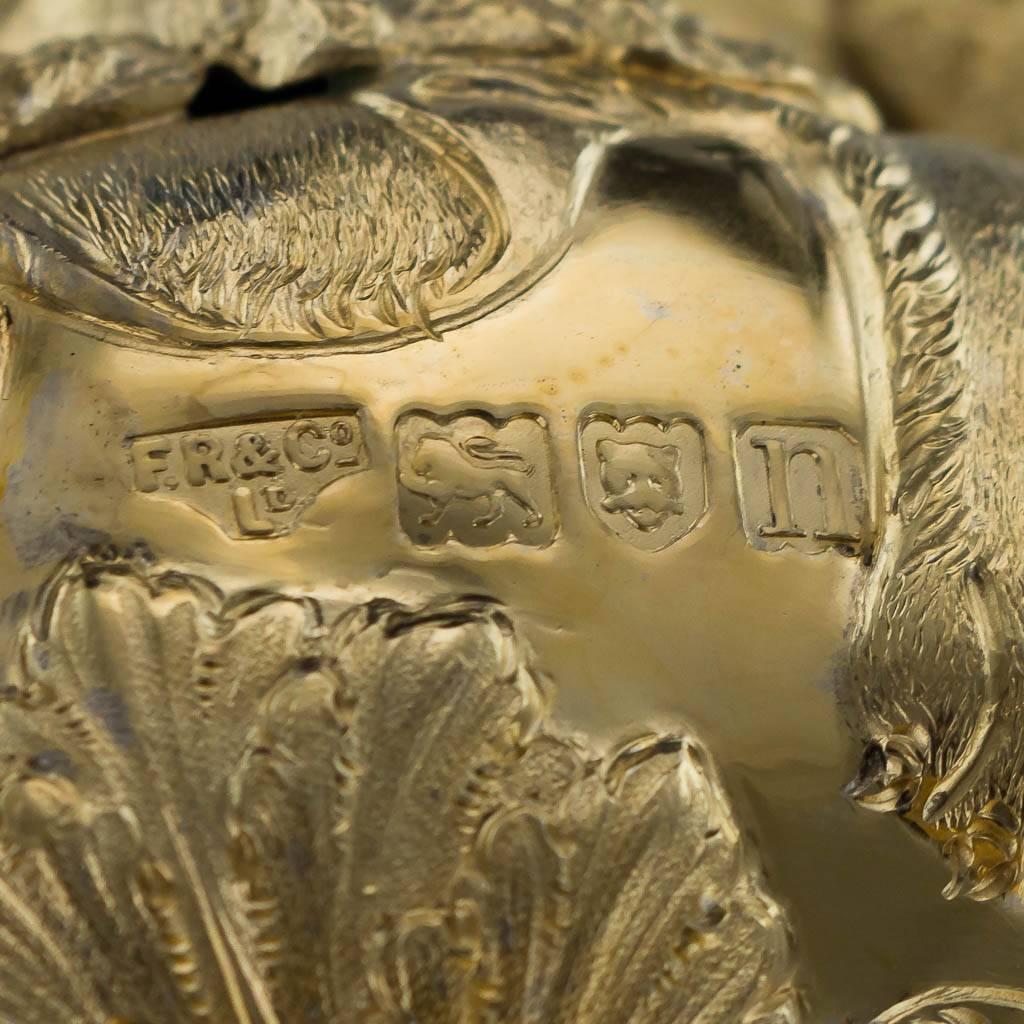 edwardianische Warwick-Vase aus massivem Silber und vergoldet:: London:: um 1908:: 20 4