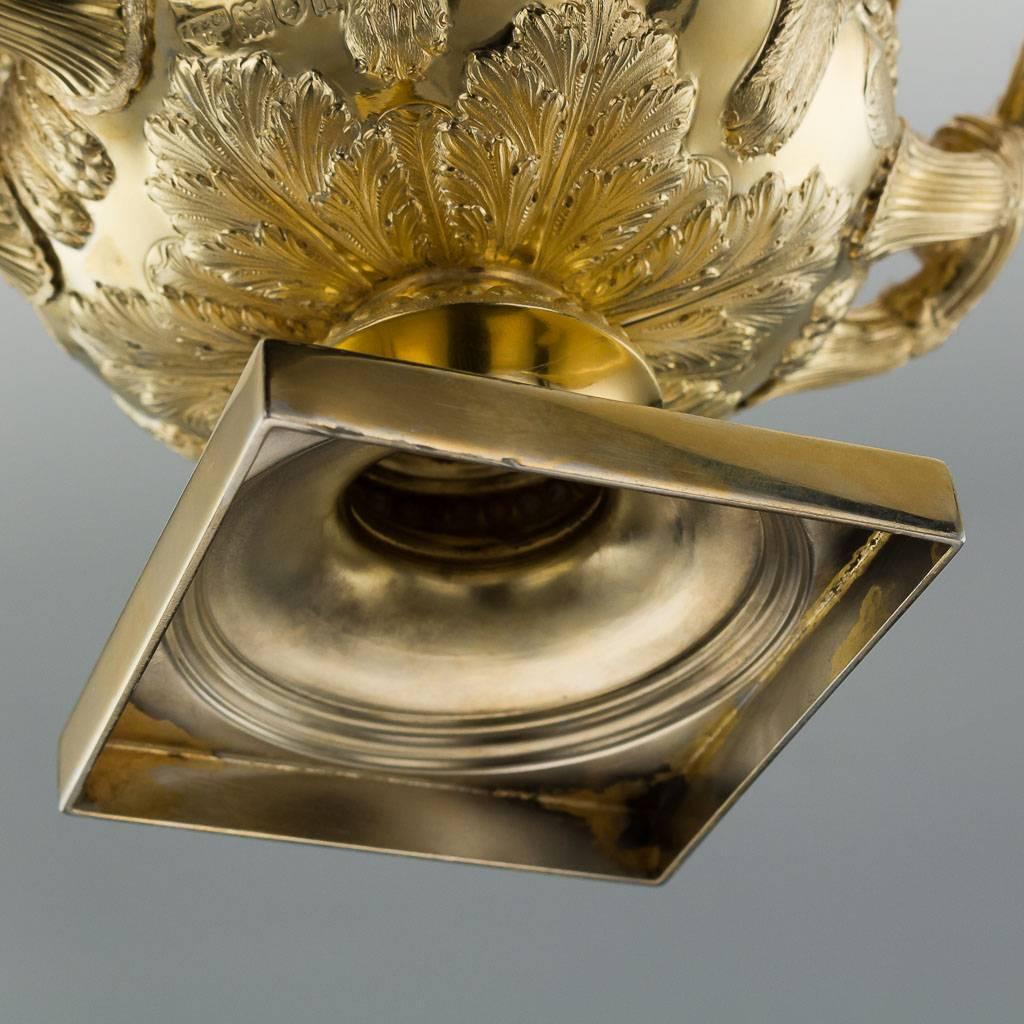 edwardianische Warwick-Vase aus massivem Silber und vergoldet:: London:: um 1908:: 20 (Vereinigtes Königreich (UK))