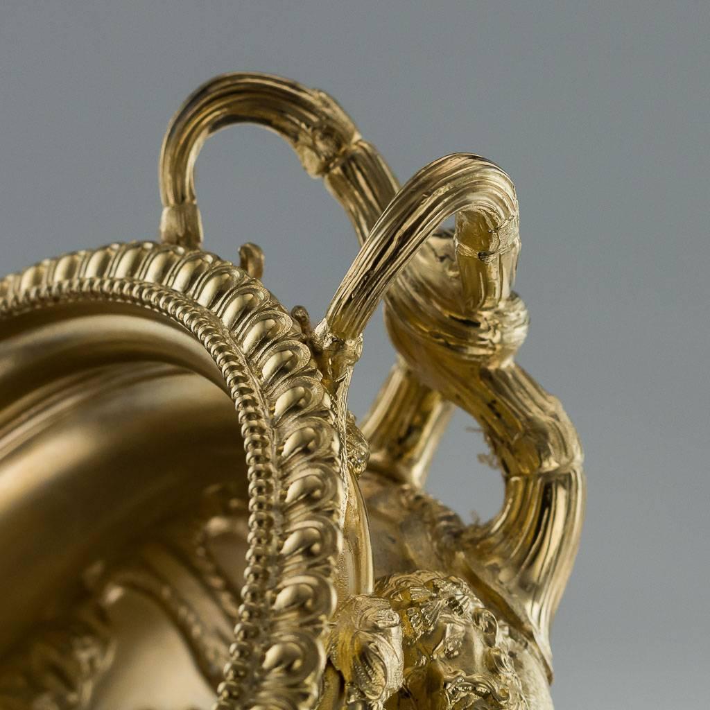 edwardianische Warwick-Vase aus massivem Silber und vergoldet:: London:: um 1908:: 20 (20. Jahrhundert)