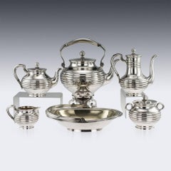 19th Century Imperial Russian Solid Silver Tea Service, Sazikov, circa 1866