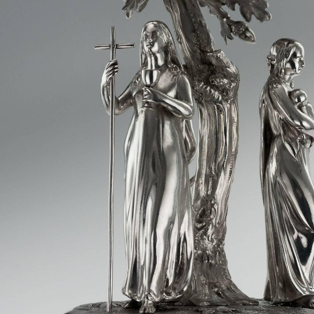Mid-19th Century Antique 19th Century Victorian Solid Silver Figural Centrepiece, London