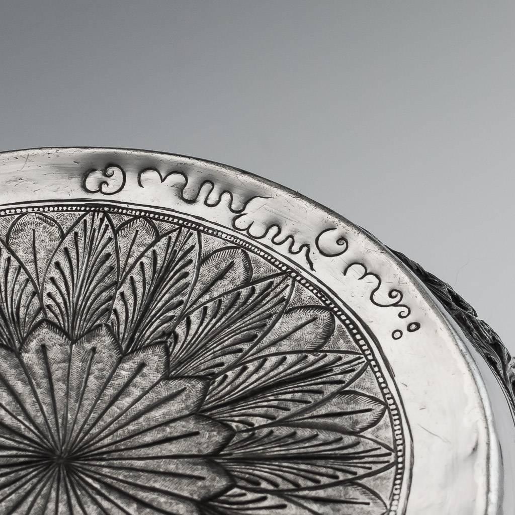Antique 19th Century Indian Poona Solid Silver Decorative Bowl, circa 1880 5