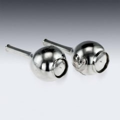 Antique 20thC Japanese Export Solid Silver Pair of Dragon Vases, circa 1910