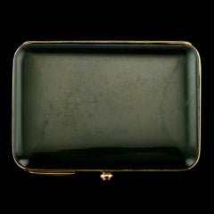 20th Century Asprey Nephrite & 18 Karat Gold Cigarette Case, London, circa 1900