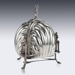 Stunning 20th Century Italian Solid Silver 925 Biscuit Box, Cassetti, circa 1970