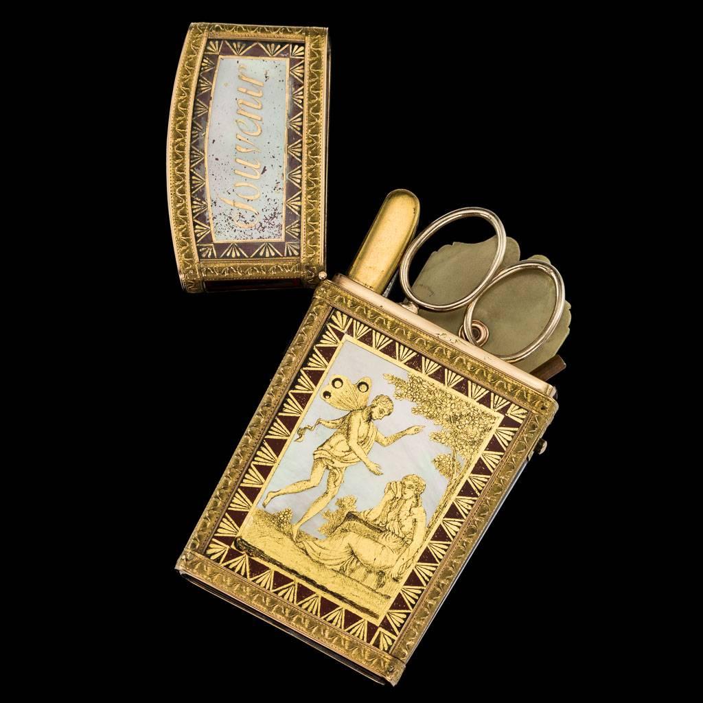 Antique 18th Century French 18-Karat Mounted Carnet-de-Bal, circa 1770 In Excellent Condition In Royal Tunbridge Wells, Kent