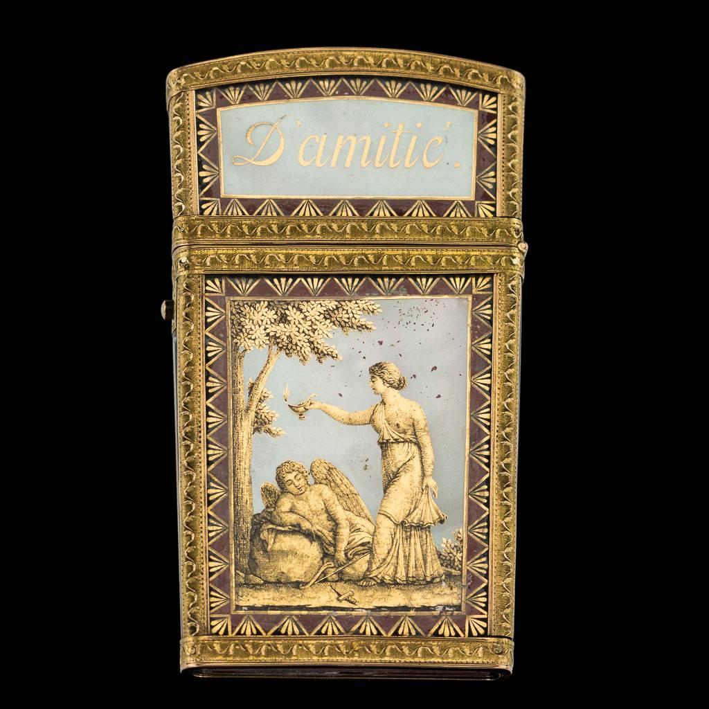 Empire Antique 18th Century French 18-Karat Mounted Carnet-de-Bal, circa 1770