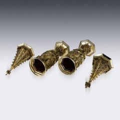 Antichi bicchieri svizzeri in argento massiccio e dorato, Ulrich Sauter, circa 1910