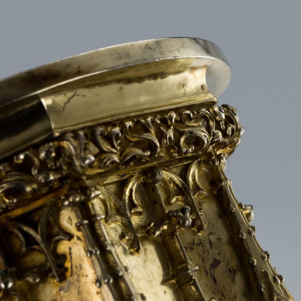 Antique Swiss Solid Silver-Gilt Large Steeple Cups, Ulrich Sauter, circa 1910 1