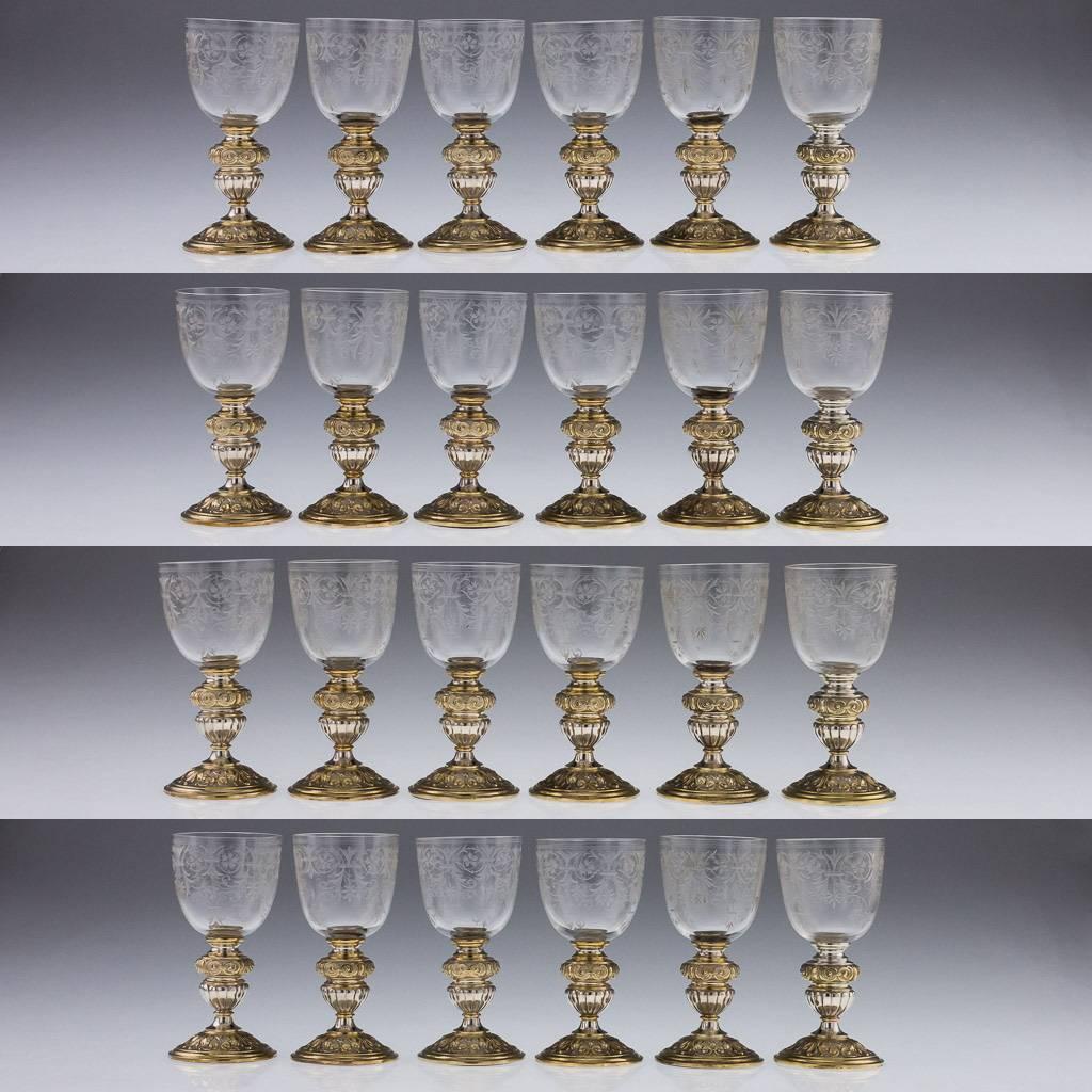 Antique 19th Century German Solid Silver Drinking Set on a Tray, circa 1890 In Excellent Condition In Royal Tunbridge Wells, Kent