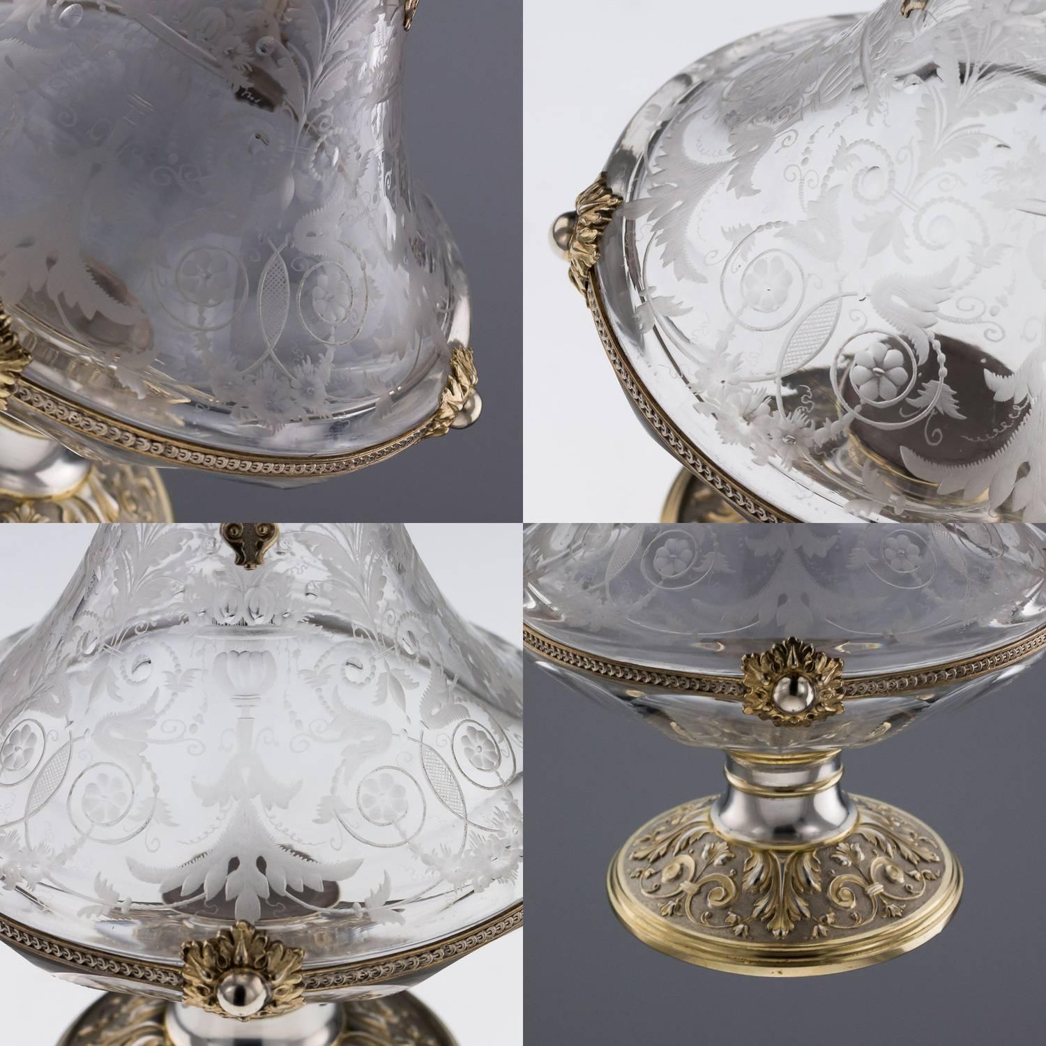 Antique 19th Century German Solid Silver Drinking Set on a Tray, circa 1890 3