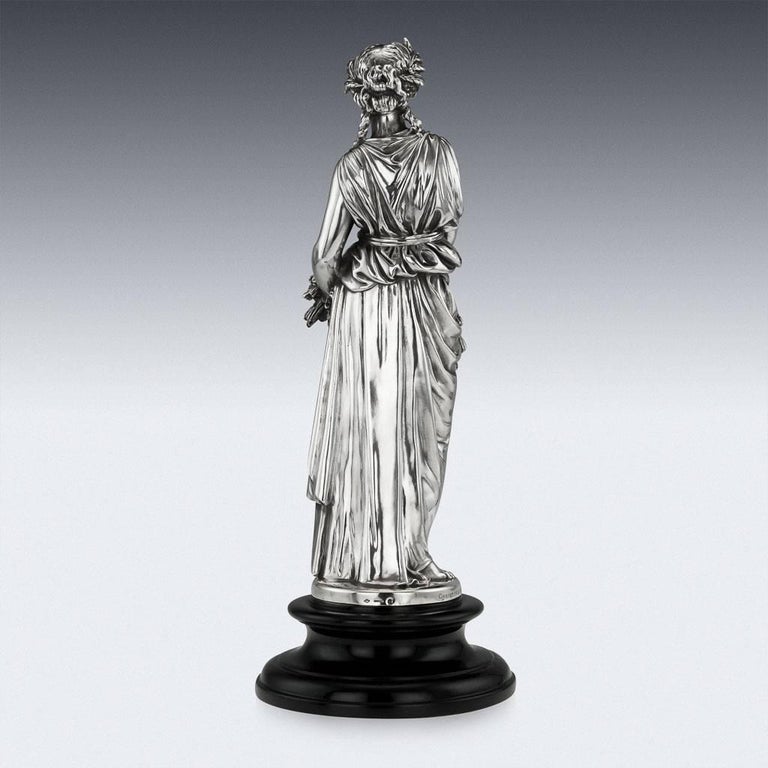Antique 19th Century French Solid Silver Statue, Christofle, Paris