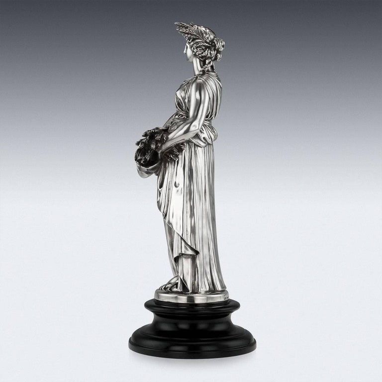 Antique 19th Century French Solid Silver Statue, Christofle, Paris