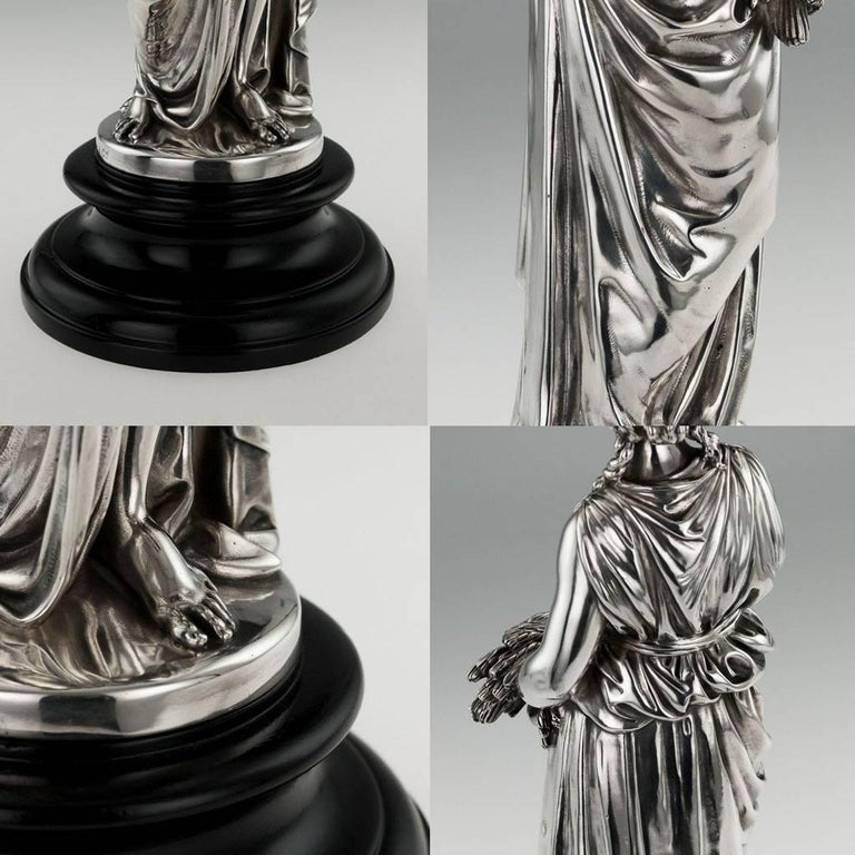 Antique 19th Century French Solid Silver Statue, Christofle, Paris