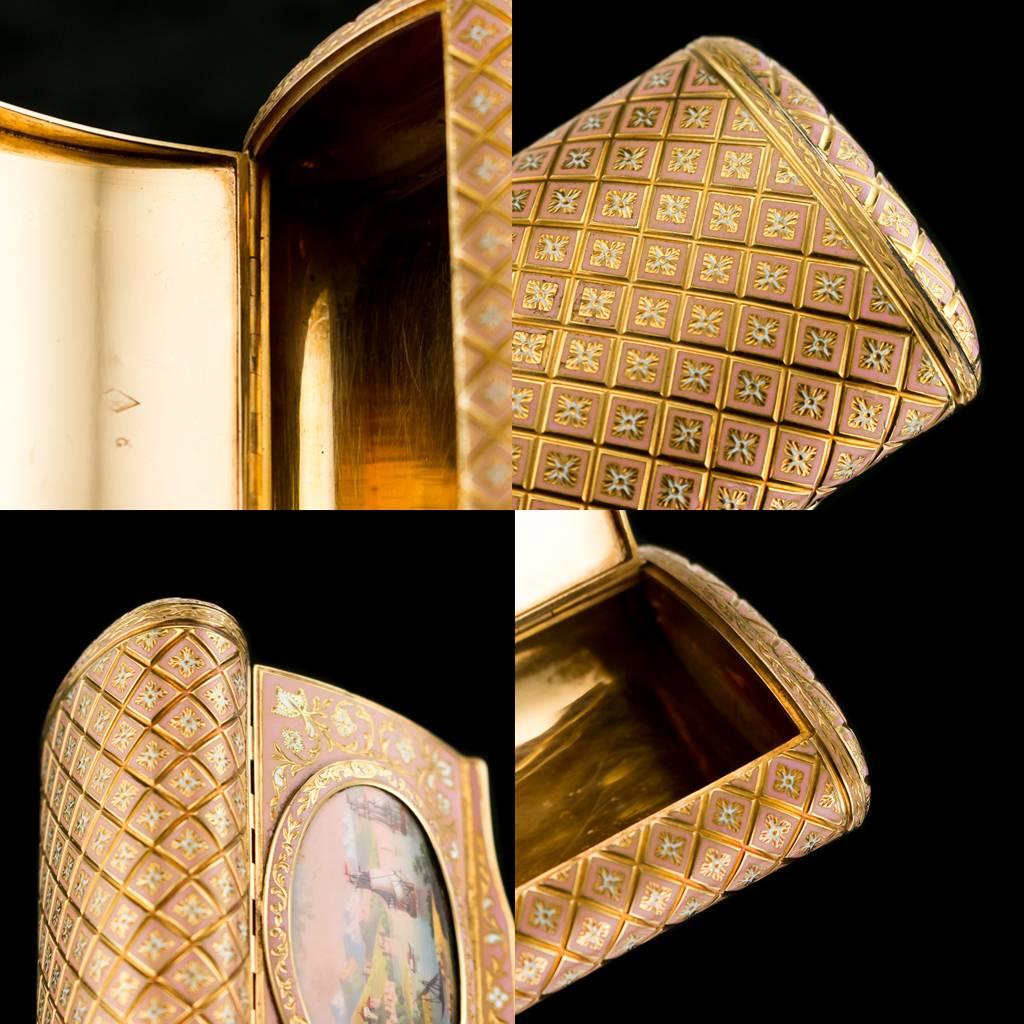 19th Century Swiss 18-Karat Gold & Enamel Snuff Box, Bautte & Moynier, Geneva 5