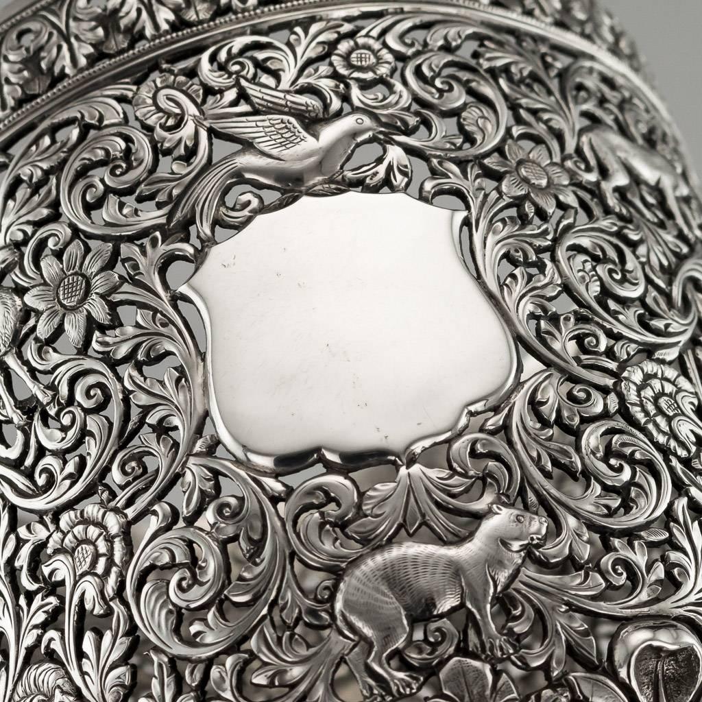 19th Century Indian Cutch Solid Silver Silver Goblet, Animal Scenes, circa 1880 3