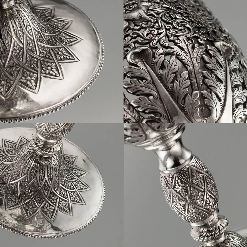 19th Century Indian Cutch Solid Silver Silver Goblet, Animal Scenes, circa 1880 6