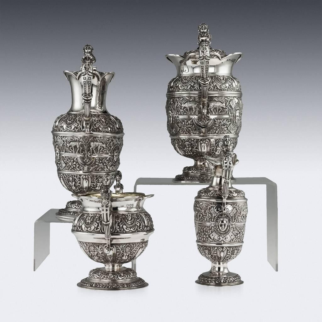 Antique 19th century extremely rare Victorian solid silver 