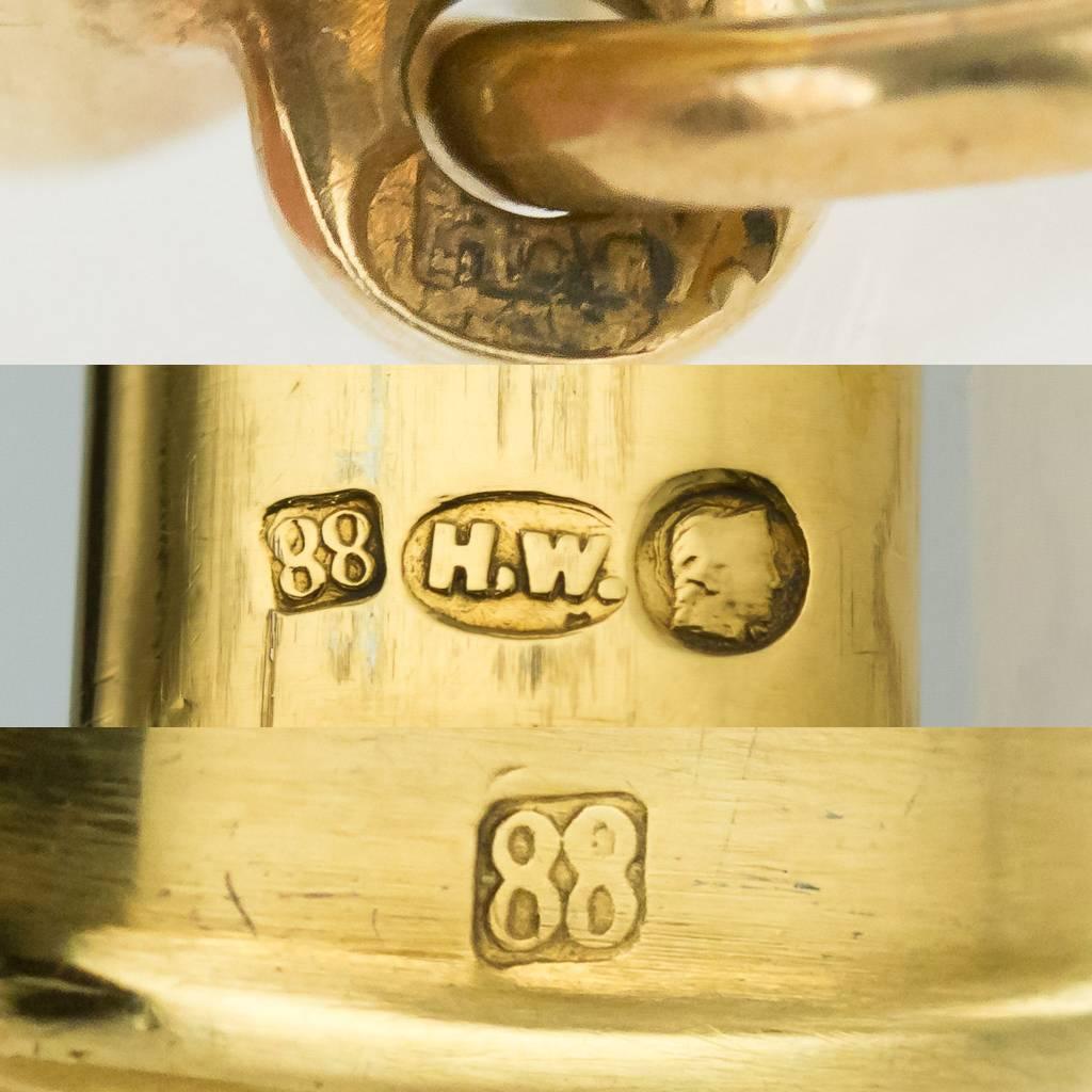 20th Century Russian Faberge Silver-Gilt Enamel Pencil, Henrik Wigstrom 4