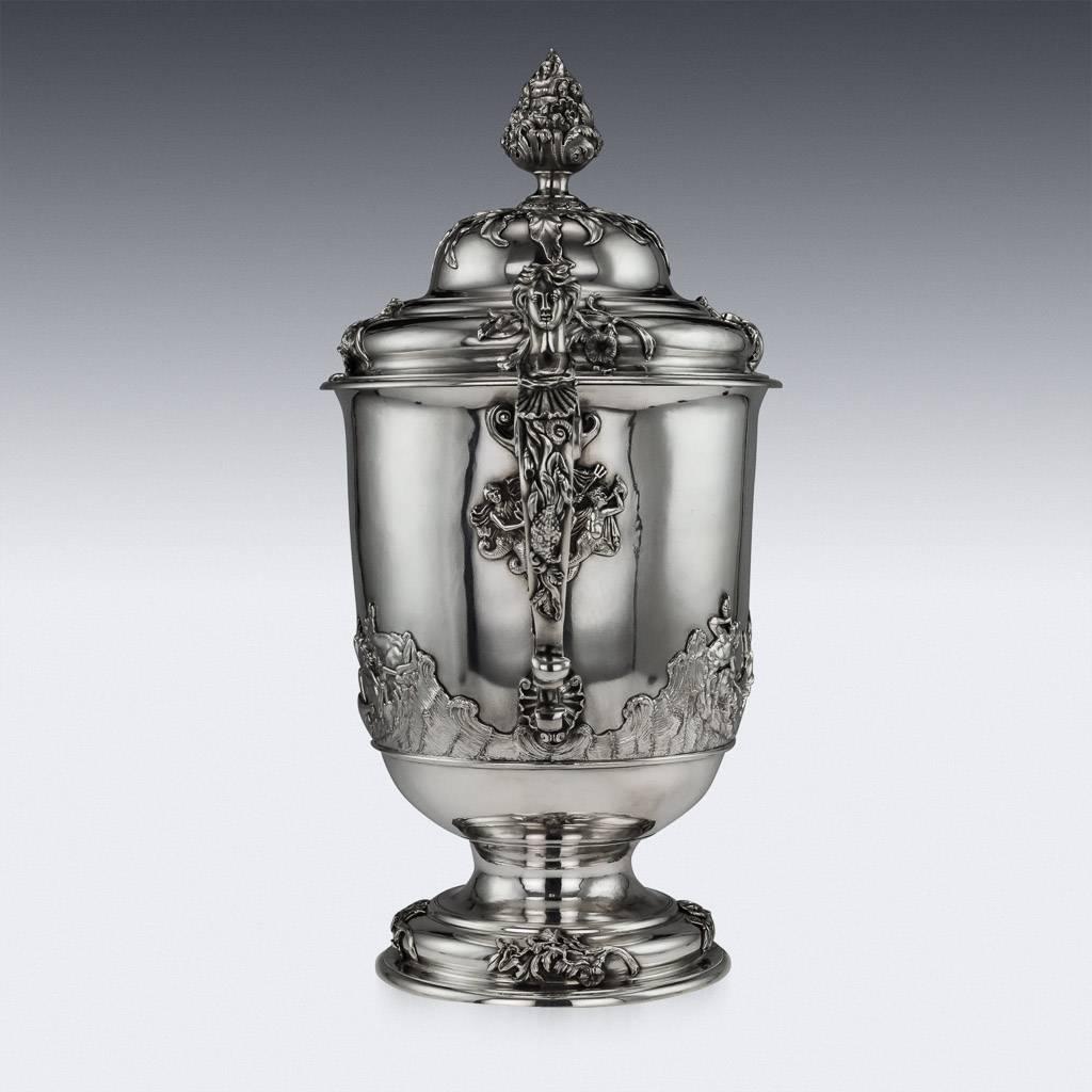20th Century Edwardian Monumental Solid Silver Cup and Cover, Hancock & Co 1
