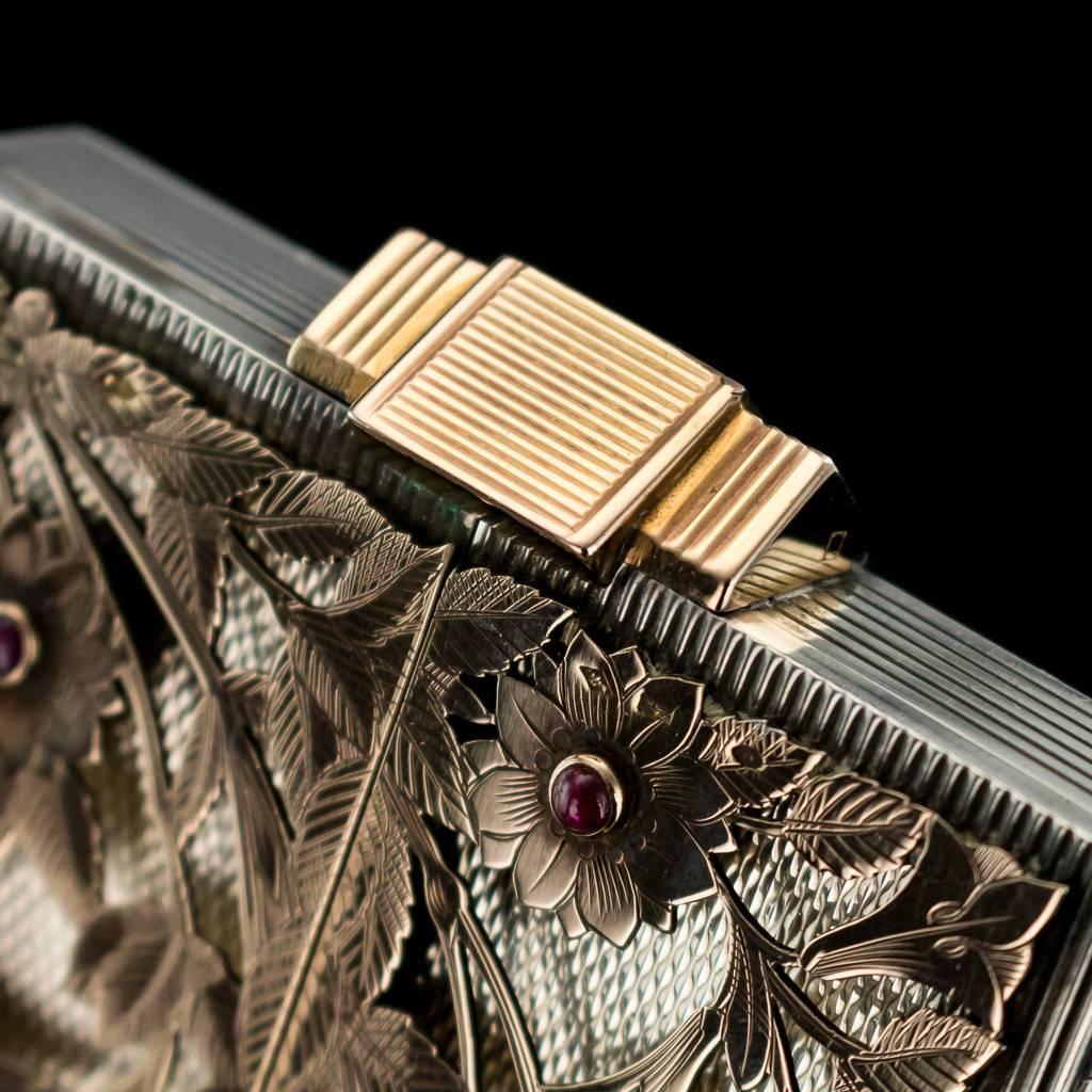 20th Century Boucheron Art Deco 18-Karat Ruby, Gold and Solid Silver, circa 1920 1