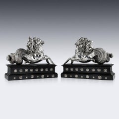 Antique Italian Solid Silver Statues of Poseidon & Amphitrite, Rome, circa 1800