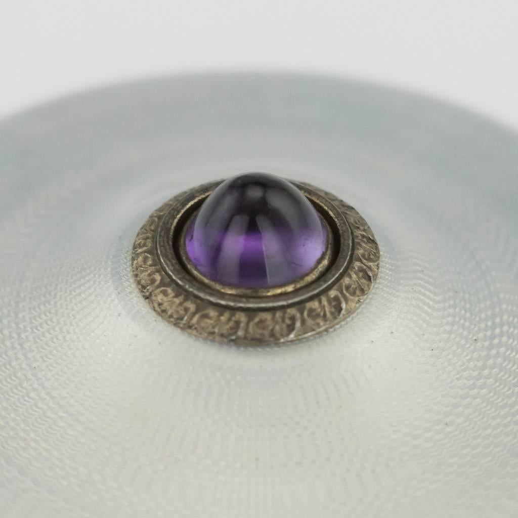 20th Century Russian Faberge Silver and Enamel Bell-Push, Henrik Wigstrom 3
