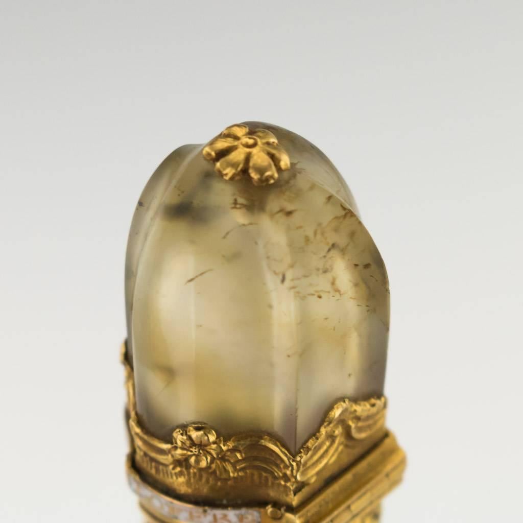 18th Century French 18-Karat Gold-Mounted Moss Agate Wax Seal, circa 1760 3