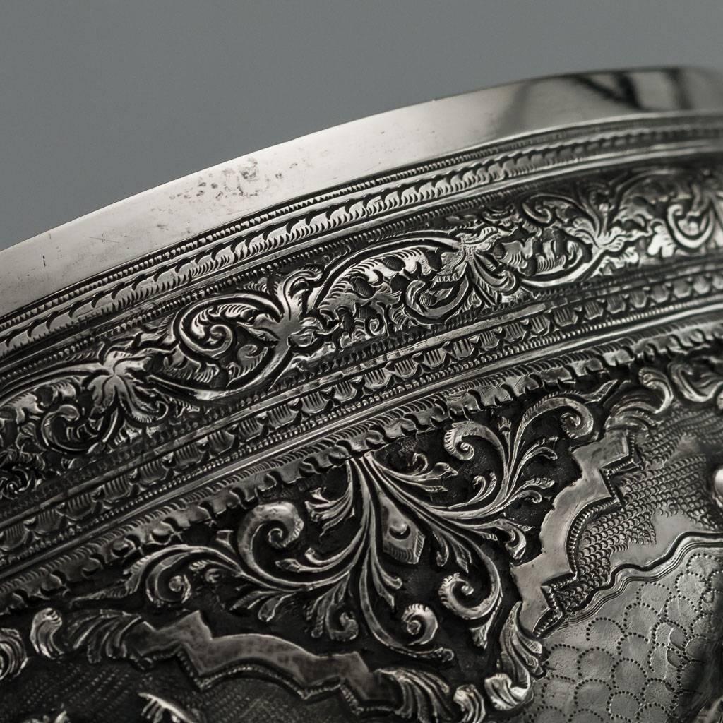 Silver 19th Century Burmese Maung Shwe Yon & Sons Bowl, Rangoon, circa 1890