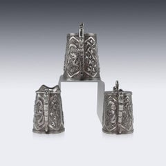 Antique Chinese Solid Silver Three-Piece Tea Set, Bao Cheng, Tianjin, circa 1900